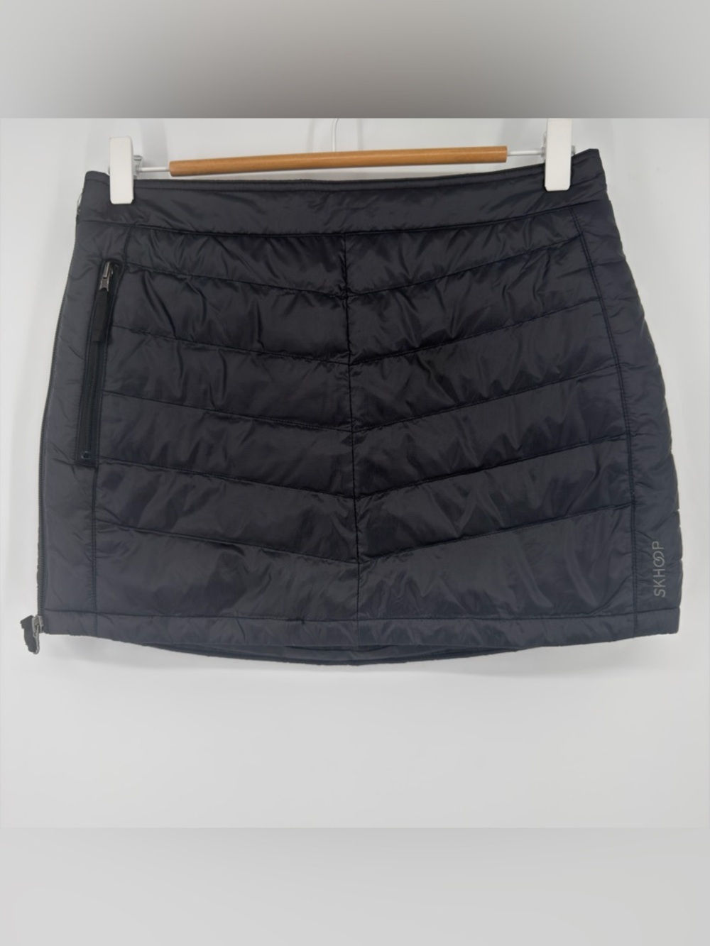 Skhoop Insulated Down Skirt Black Zip Outdoor Winter Size S